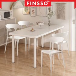 Mino Dinning Table with 4 Chair / Simple Medium Sized Dining Table & Dining Chair/Dining Set/Study Table/meja - Image 3
