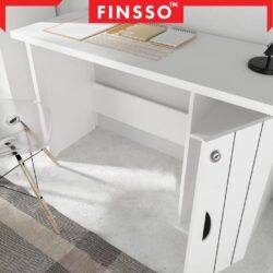 Thicker board (12mm) Snow Series Arlo Luxury bed room set / Office desk Study Desk + DRAWER & LOCK / study table - Image 6