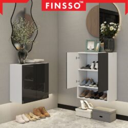 [NEW ✅] Finsso: Norhill Wall Shoe Cabinet with Shelf/ Wooden Shoe Organizer/ shoe rack storage/ kabinet rak kasut - Image 5