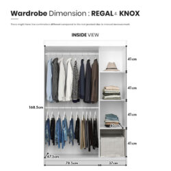 Delivery for KLANG VALLEY Only  2 Doors Sliding Wardrobe/Almari Baju - Image 6