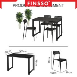 DEVLIN Contemporary Dining Set/Table with 4 Chair /Dining table / meja makan 4 kerusi - Image 7