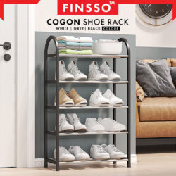 COGON 4 / 5 Tiers Shoe Rack Shoes Storage Organizer Racks Shoe Shelf Indoor Outdoor Kasut Keluli Tahan Karat 鞋架