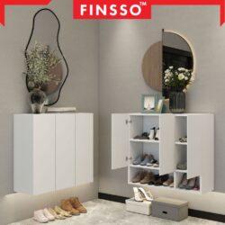 [NEW ✅] Finsso: Norhill Wall Shoe Cabinet with Shelf/ Wooden Shoe Organizer/ shoe rack storage/ kabinet rak kasut - Image 4