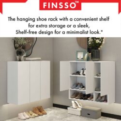 [NEW ✅] Finsso: Norhill Wall Shoe Cabinet with Shelf/ Wooden Shoe Organizer/ shoe rack storage/ kabinet rak kasut - Image 8