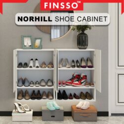 [NEW ✅] Finsso: Norhill Wall Shoe Cabinet with Shelf/ Wooden Shoe Organizer/ shoe rack storage/ kabinet rak kasut - Image 2