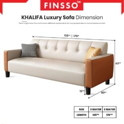 Khalifa Luxury Sofa PVC CLASSIC LEATHER & FABRIC - Image 8