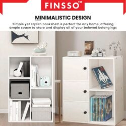 [New ✅] Finsso: 5 Tier Wooden Bookshelf with 3 Doors/ Almari Buku Budak/ Rak Buku Bertutup/ Rak Dapur/ Storage Cabinet - Image 8