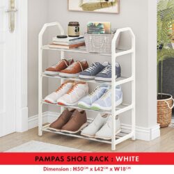Pampas Multi-Layer Shoe Shelf 4 Layers Simple Dust-proof Storage Shoe Cabinet - Image 2