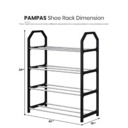 Pampas Multi-Layer Shoe Shelf 4 Layers Simple Dust-proof Storage Shoe Cabinet - Image 5