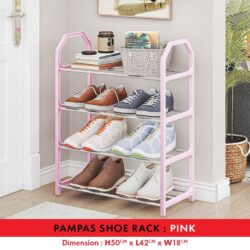 Pampas Multi-Layer Shoe Shelf 4 Layers Simple Dust-proof Storage Shoe Cabinet - Image 4