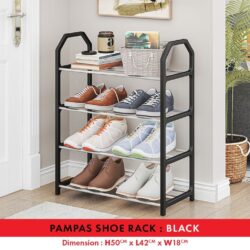 Pampas Multi-Layer Shoe Shelf 4 Layers Simple Dust-proof Storage Shoe Cabinet - Image 3