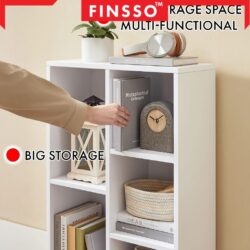 [New ✅] Finsso: 5 Tier Wooden Bookshelf with 3 Doors/ Almari Buku Budak/ Rak Buku Bertutup/ Rak Dapur/ Storage Cabinet - Image 7