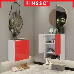 [NEW ✅] Finsso: Norhill Wall Shoe Cabinet with Shelf/ Wooden Shoe Organizer/ shoe rack storage/ kabinet rak kasut - Image 6
