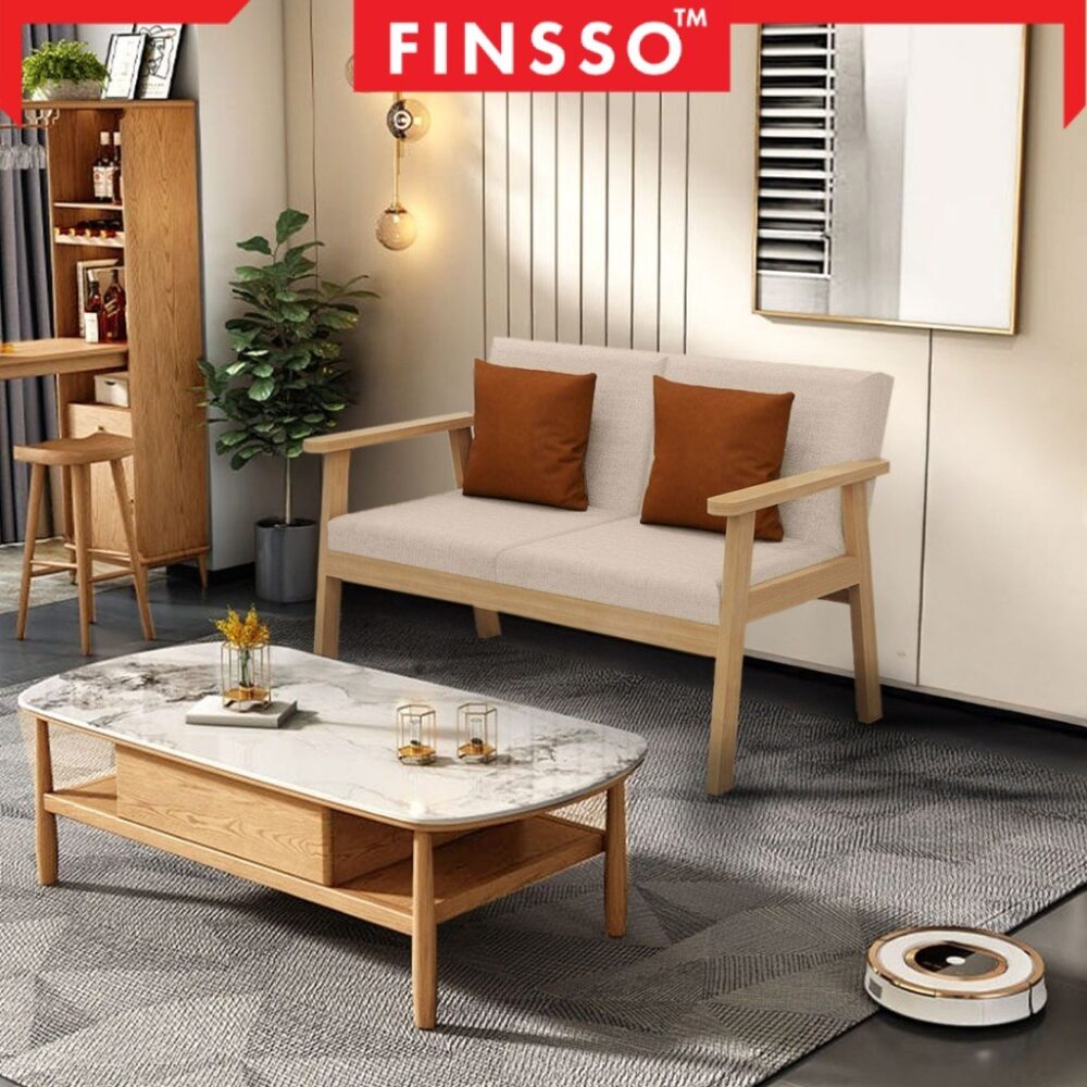 Finsso: Bazar Sofa 1/2/3 Seater/ Dustproof/ Solid Wood Frame/ Living Room Nordic Sofa/ Ruang Tamu/ Sofa Kayu Tahan Lama - Image 5