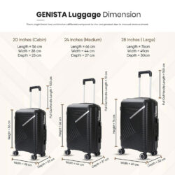 GENISTA Travel Luggage Beg Bagasi Lightweight 4 Wheels 360 Rotation Luggage PP Zipper Suitcase for Business Trips - Image 9