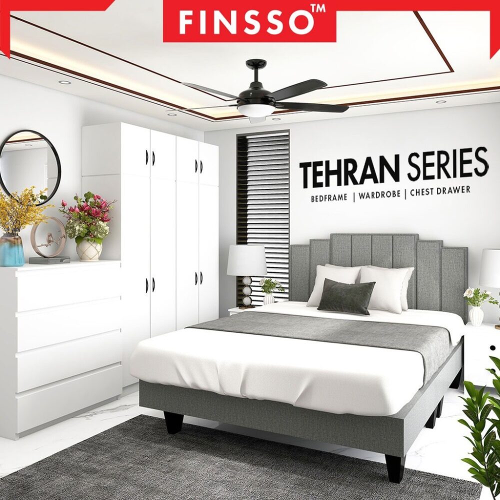 TEHRAN SET Luxury Swiss-Foundation Divan Queen Bed Frame Katil queen + wardrobe (Customize Available)
