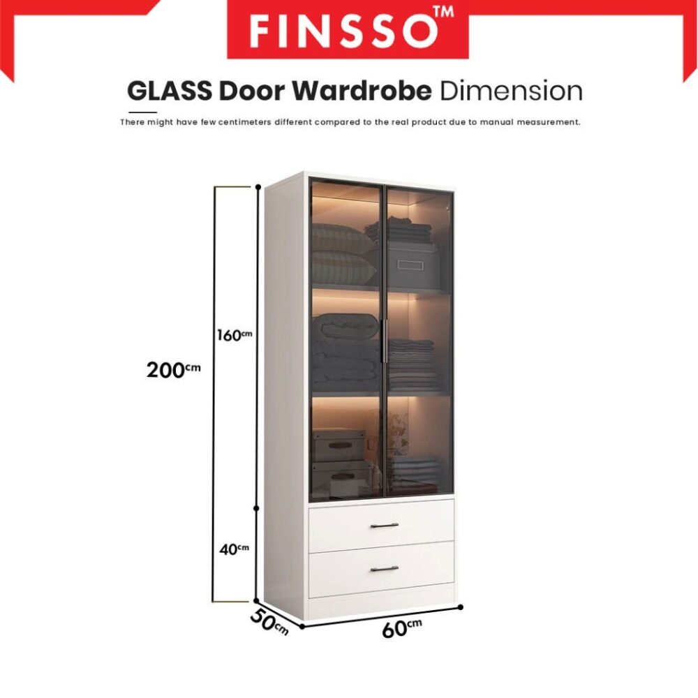 E1 Grade Big Size Umia Aluminium Glass Wardrobe /almari baju with E1 Board (customize available) - Image 9