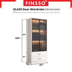E1 Grade Big Size Umia Aluminium Glass Wardrobe /almari baju with E1 Board (customize available) - Image 9