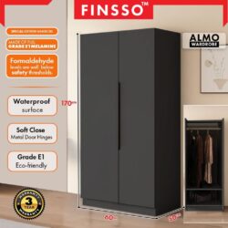 E1 Grade Big Size ALMO Aluminium Glass Wardrobe /almari baju with E1 Board (customize available) - Image 5