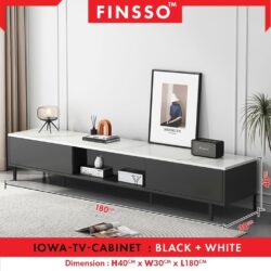 Iowa TV cabinet and coffee table with Marble texture / kabinet tv modern with storage besar / rak tv - Image 7