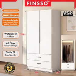 E1 Grade Big Size ALMO Aluminium Glass Wardrobe /almari baju with E1 Board (customize available) - Image 2