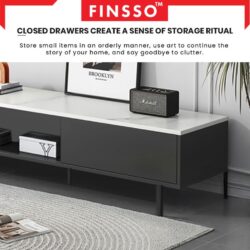 Iowa TV cabinet and coffee table with Marble texture / kabinet tv modern with storage besar / rak tv - Image 2