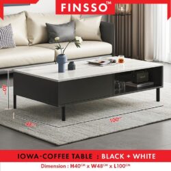 Iowa TV cabinet and coffee table with Marble texture / kabinet tv modern with storage besar / rak tv - Image 6