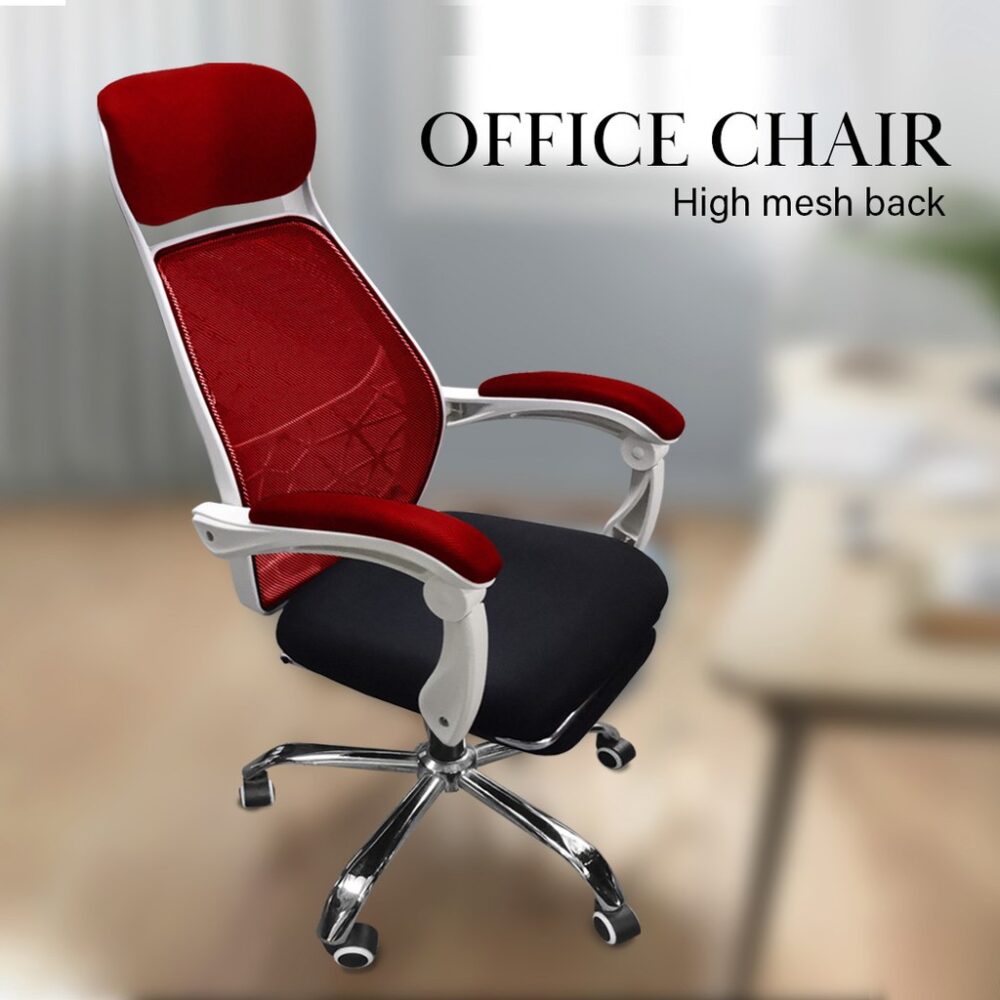 Office Chair With Leg Rest - Fagelbo Black / White Frame Designer High Mesh Back - Image 2