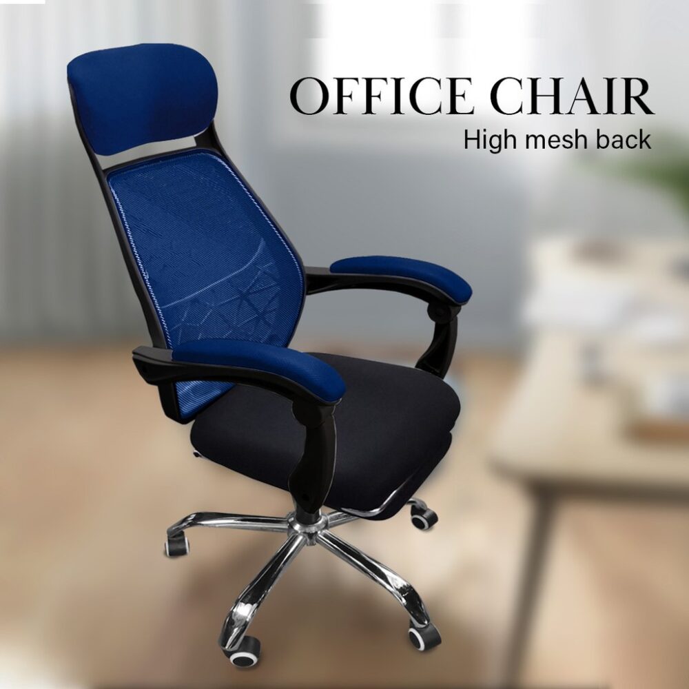 Office Chair With Leg Rest - Fagelbo Black / White Frame Designer High Mesh Back - Image 2