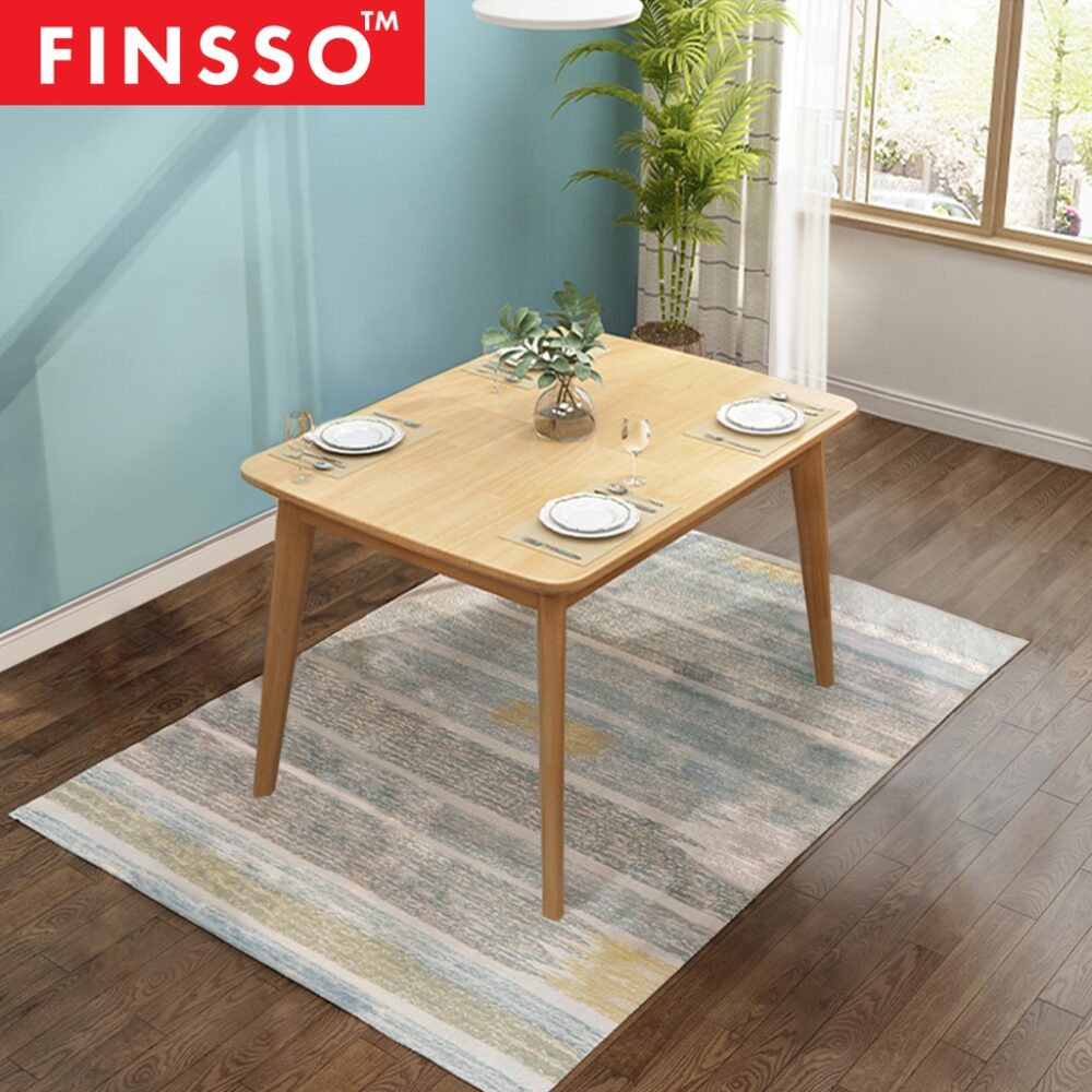 Ganda Rubber Solid Wood Dining Table Set With 4 Chairs/ meja makan/ 餐桌 - Image 2