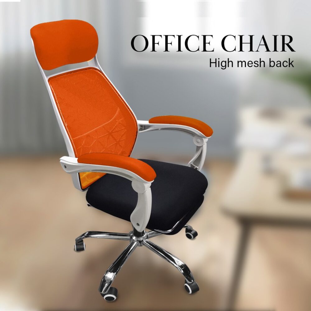 Office Chair With Leg Rest - Fagelbo Black / White Frame Designer High Mesh Back - Image 2