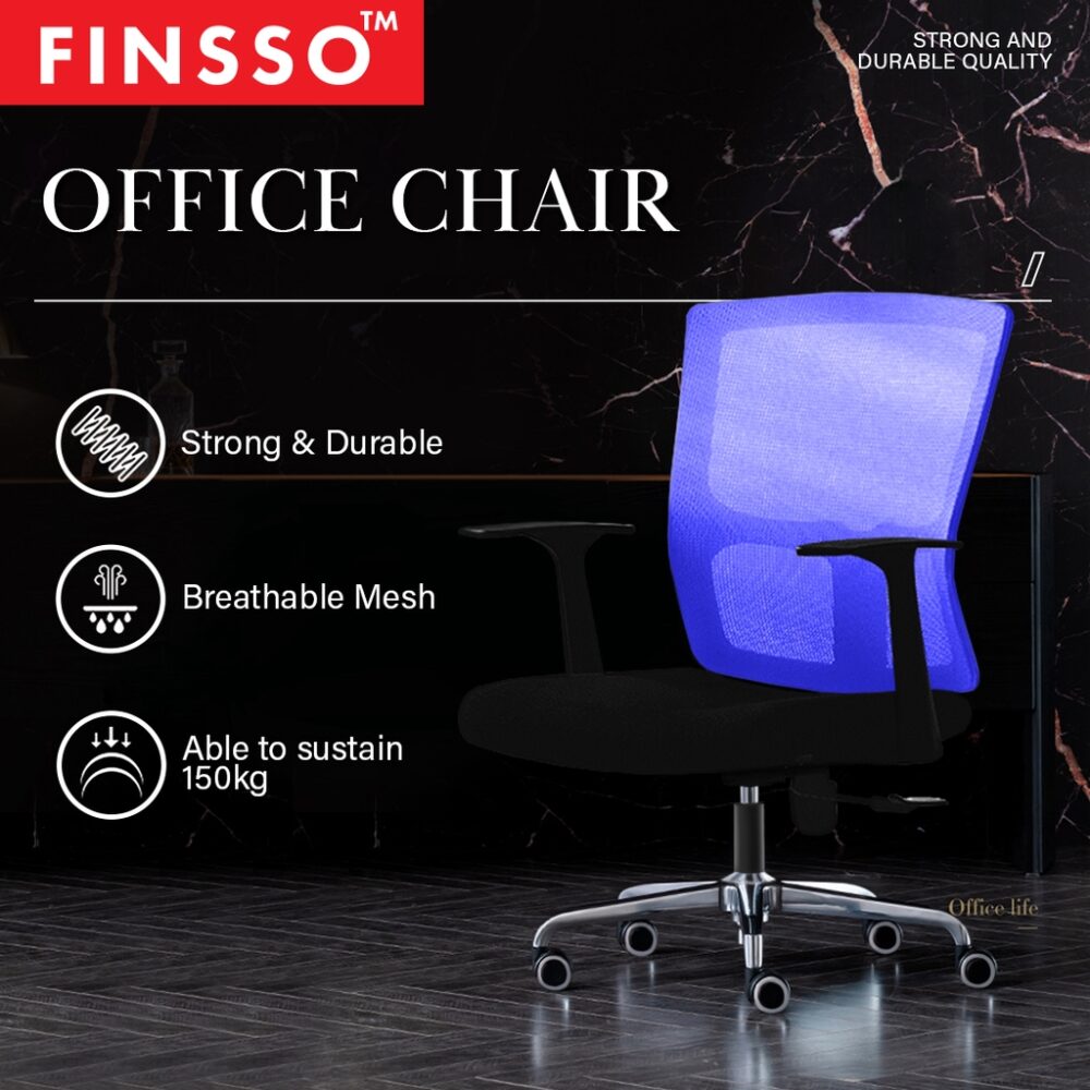 Stylish POSH Home Office Medium Mesh Back Office Chair with Chrome Leg - Image 2