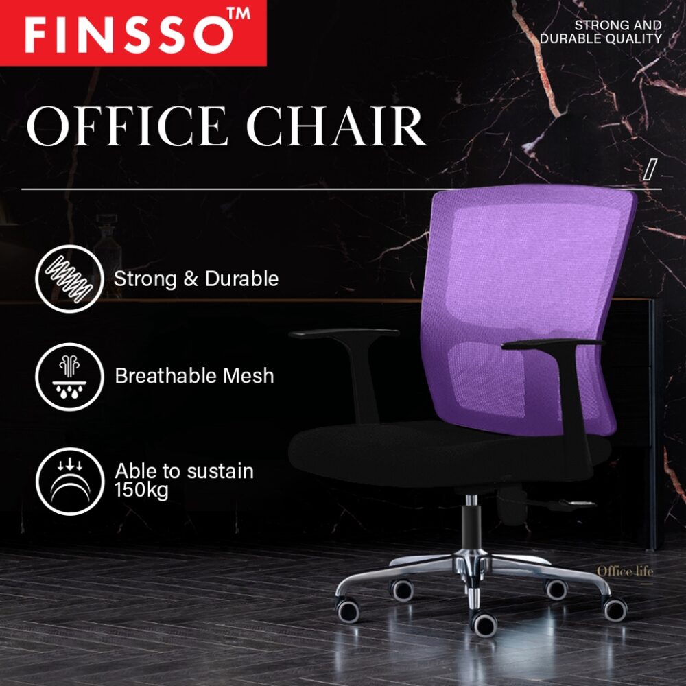 Stylish POSH Home Office Medium Mesh Back Office Chair with Chrome Leg - Image 2