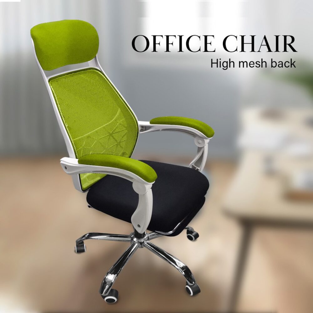 Office Chair With Leg Rest - Fagelbo Black / White Frame Designer High Mesh Back - Image 2