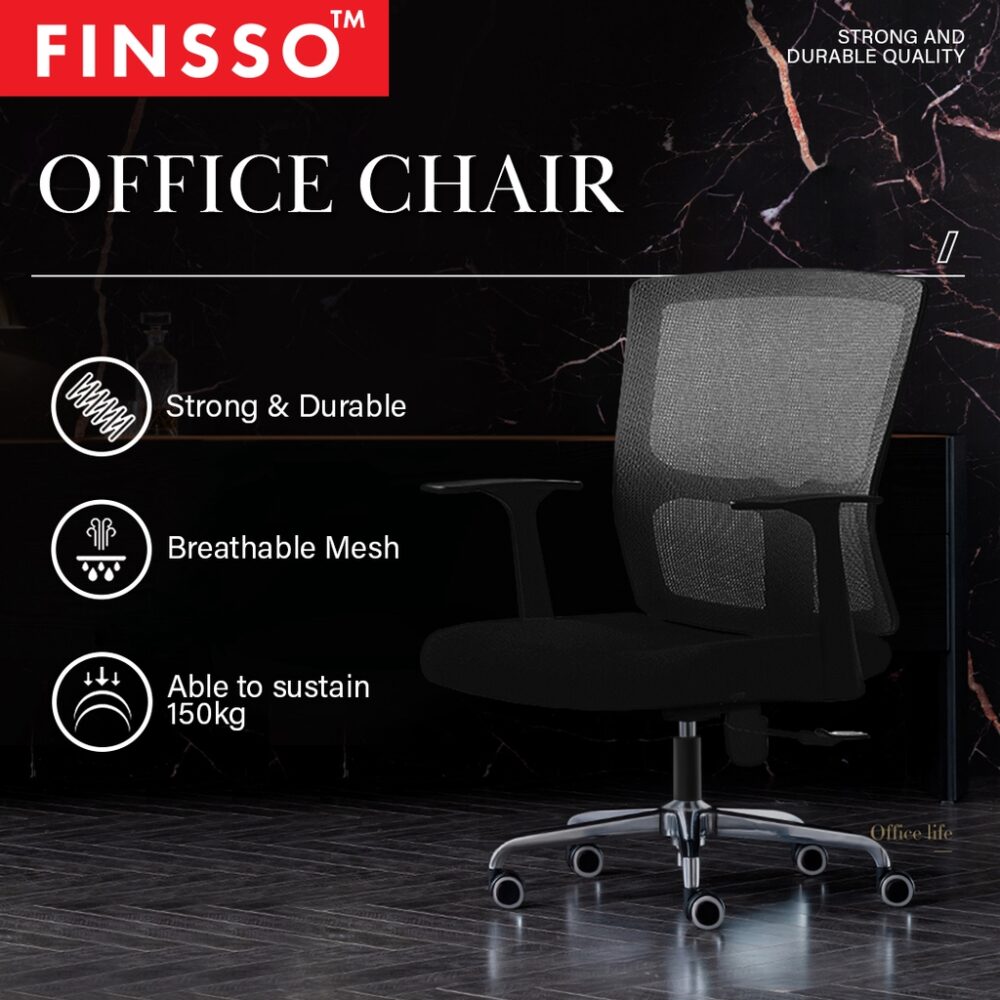 Stylish POSH Home Office Medium Mesh Back Office Chair with Chrome Leg - Image 2