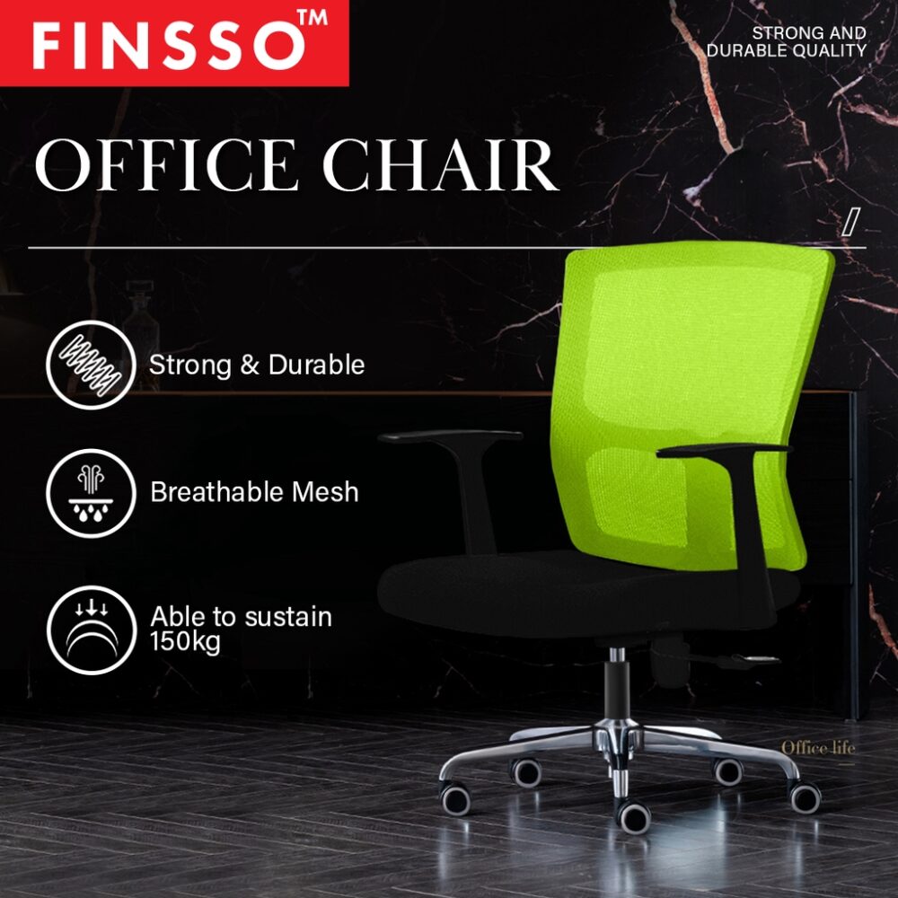 Stylish POSH Home Office Medium Mesh Back Office Chair with Chrome Leg - Image 2