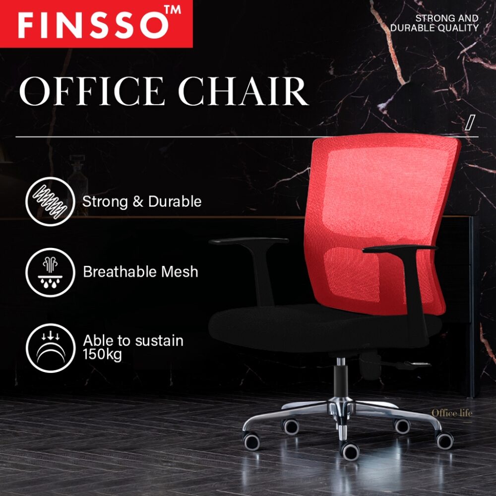 Stylish POSH Home Office Medium Mesh Back Office Chair with Chrome Leg - Image 2
