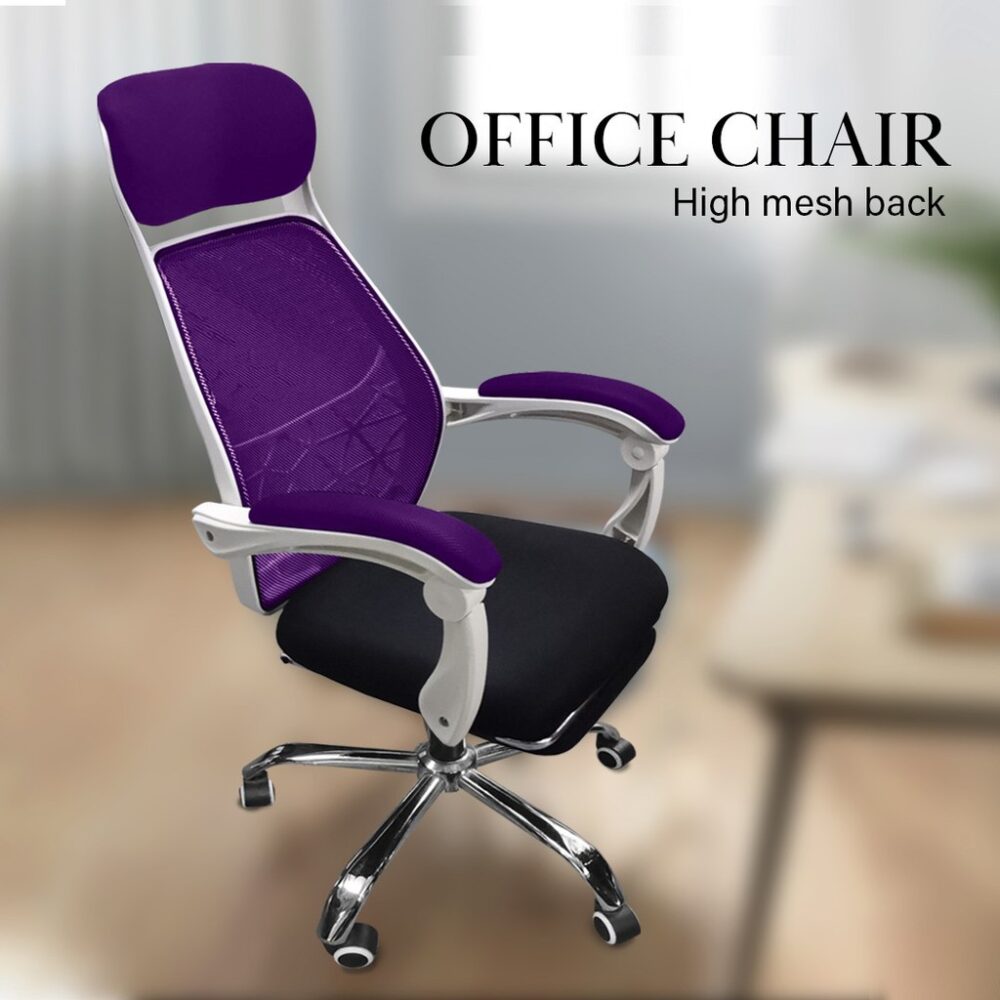 Office Chair With Leg Rest - Fagelbo Black / White Frame Designer High Mesh Back - Image 2