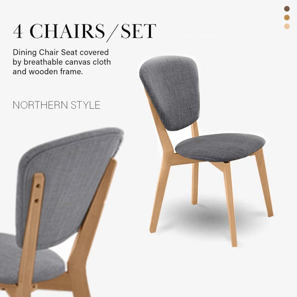 Ganda Rubber Solid Wood Dining Table Set With 4 Chairs/ meja makan/ 餐桌 - Image 2