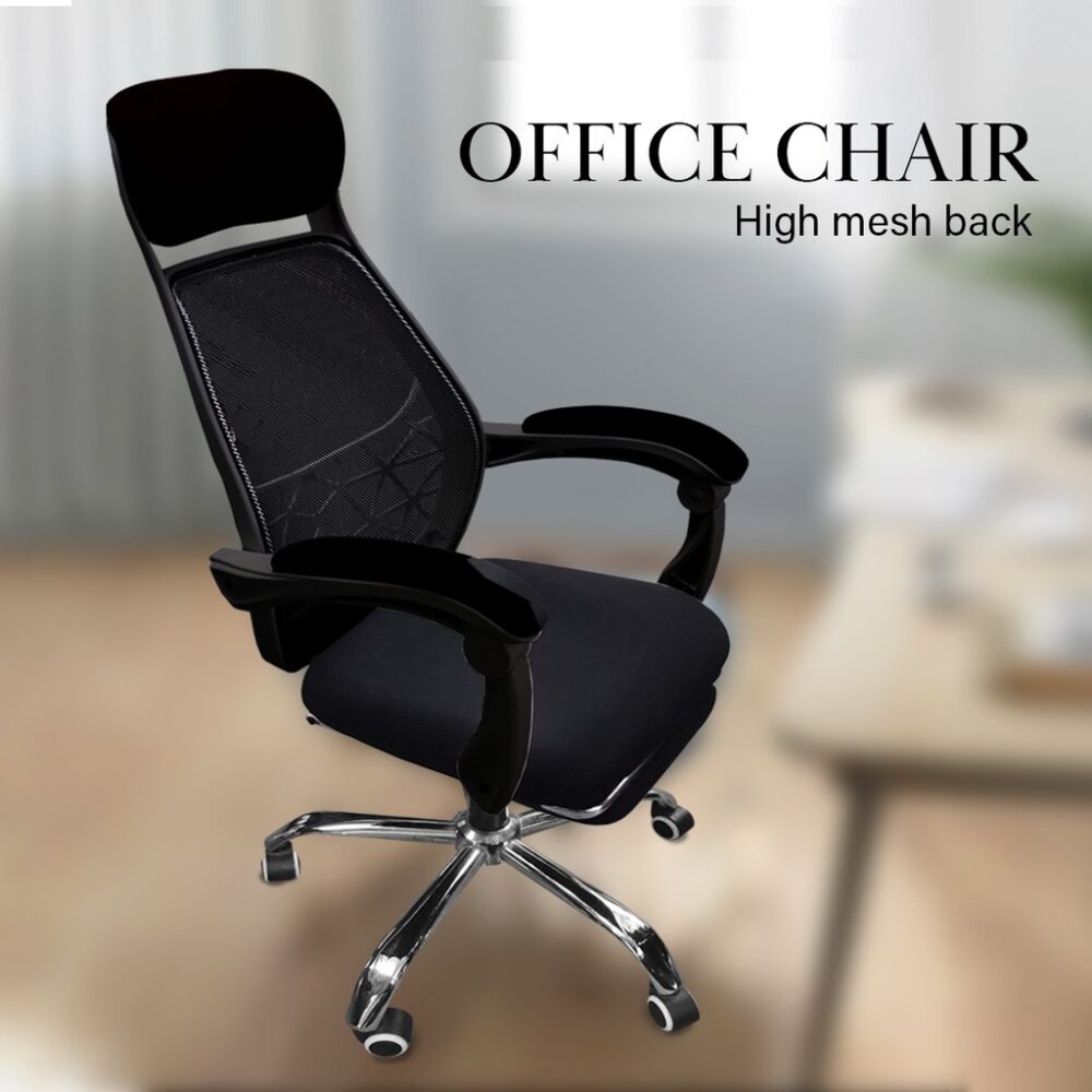Office Chair With Leg Rest - Fagelbo Black / White Frame Designer High Mesh Back - Image 2