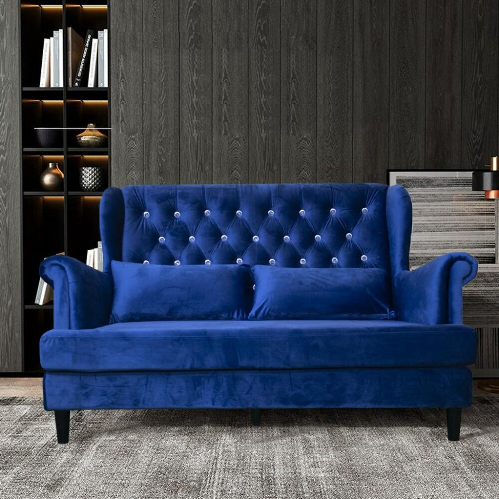 Diamond Design Royal Fabric High Back Wing Chair - Image 2