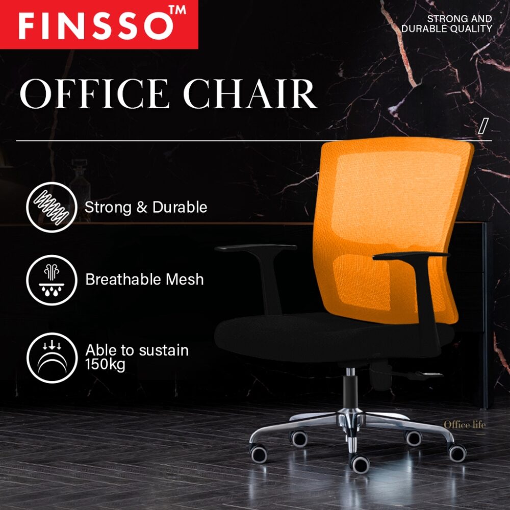 Stylish POSH Home Office Medium Mesh Back Office Chair with Chrome Leg - Image 2