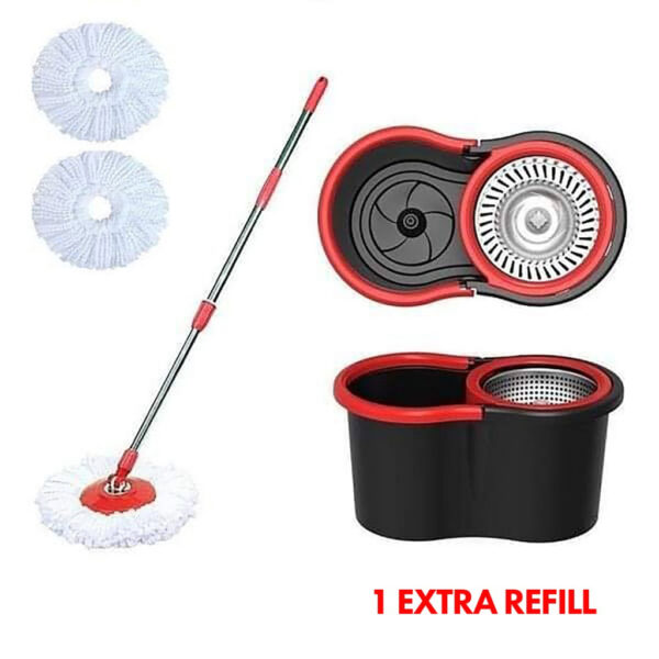 Stainless Steel Deluxe Spin Mop Bucket Set/MOMO MMOP SET/Round mop