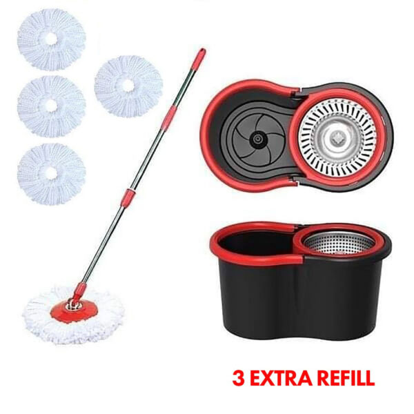 Stainless Steel Deluxe Spin Mop Bucket Set/MOMO MMOP SET/Round mop