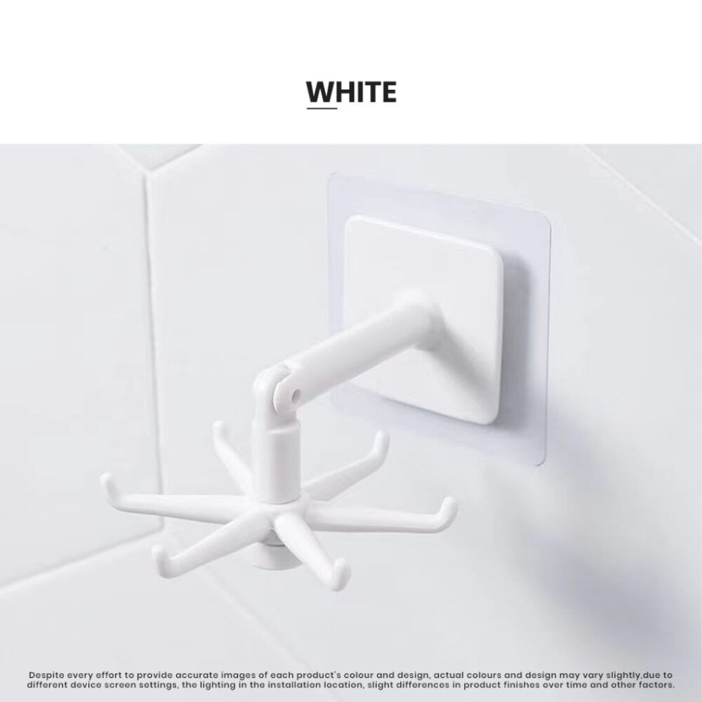 360° Rotatable Cooking Utensil Hanger Self-adhesive Hanger Wall-mounted Kitchen Tools - Image 2