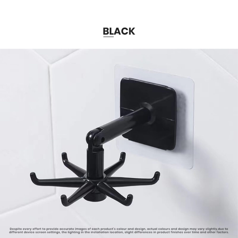 360° Rotatable Cooking Utensil Hanger Self-adhesive Hanger Wall-mounted Kitchen Tools - Image 2