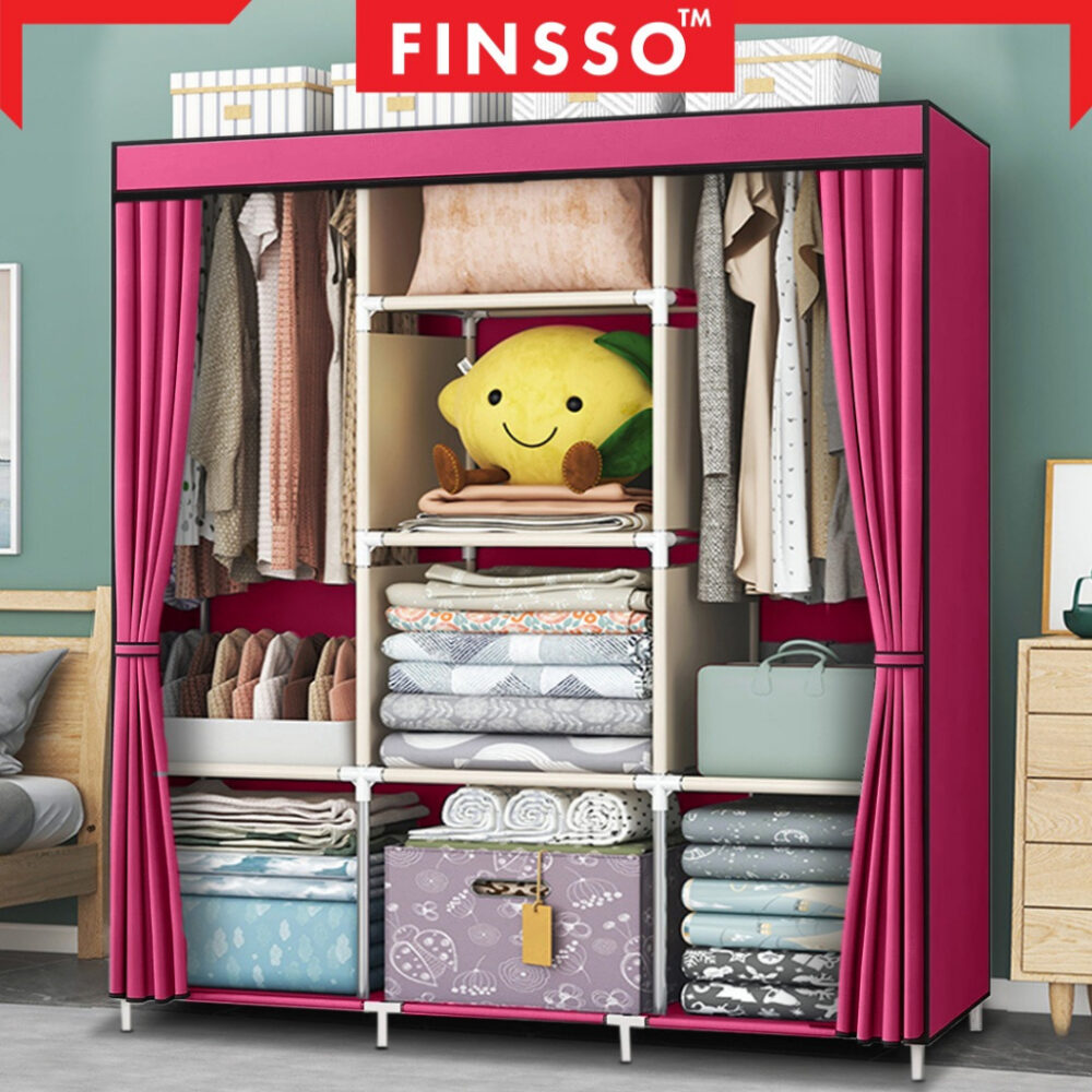 Wardrobe L Size / Almari Baju Rak Baju Clothes Organization Storage Rack Cabinet - Image 2