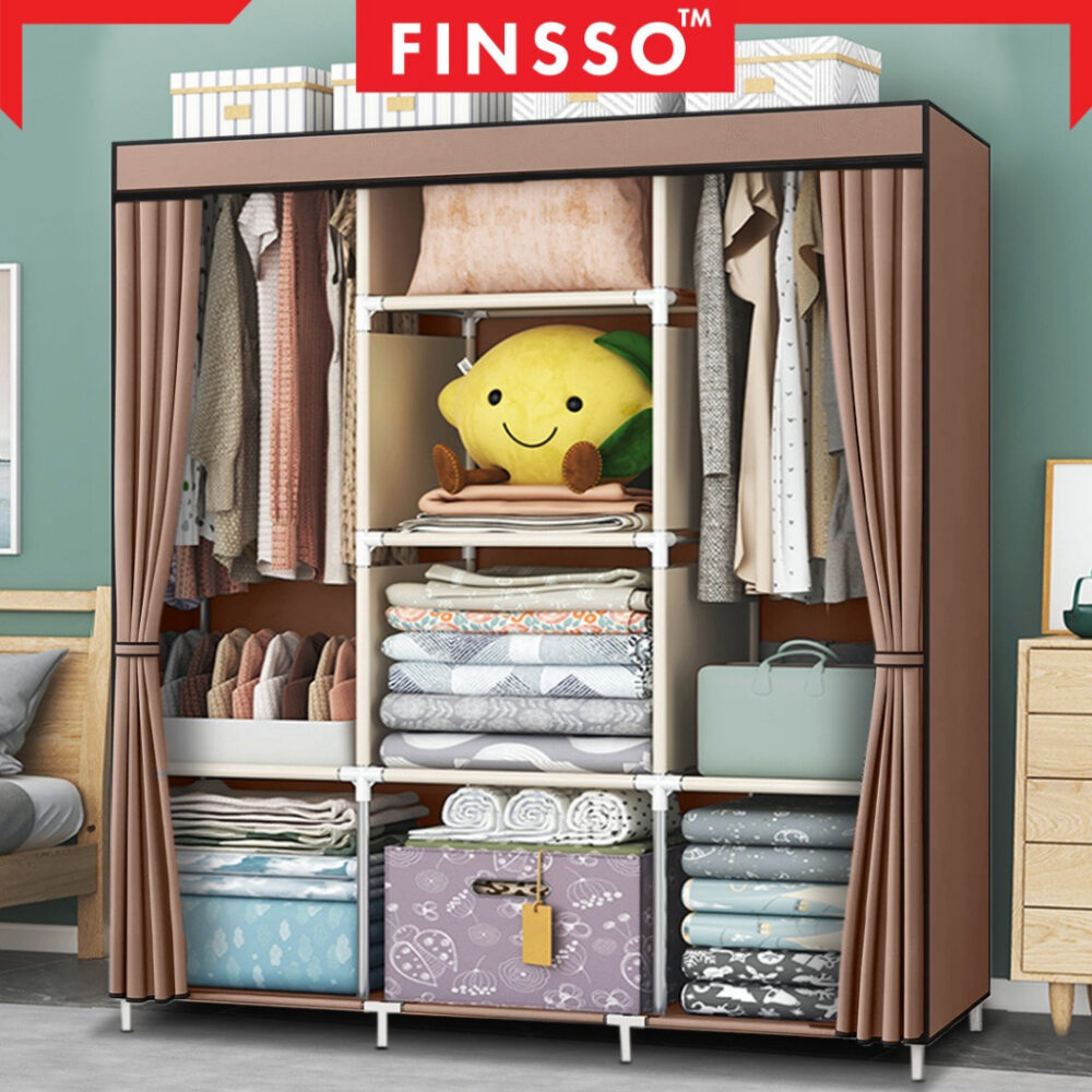 Wardrobe L Size / Almari Baju Rak Baju Clothes Organization Storage Rack Cabinet - Image 2