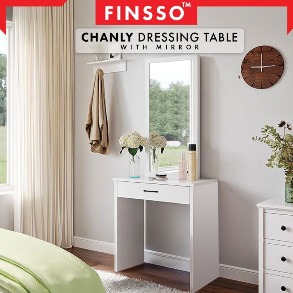 Simple Varsity Dressing Table +Drawer + Mirror Make Up Table / meja solek / meja makeup - Image 6