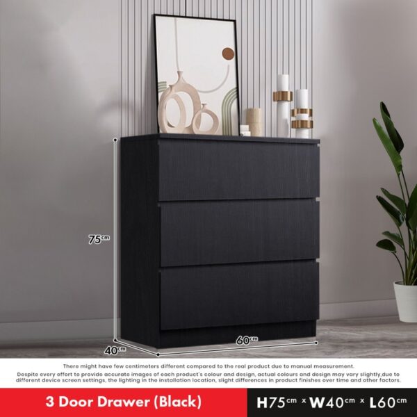 XL Size 5 / 4 Chest Drawer Clothes Storage With Knob/ Almari Baju - Laci Baju / Wardrobe